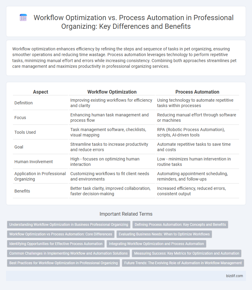 Workflow Optimization vs. Process Automation in Professional Organizing: Key Differences and Benefits